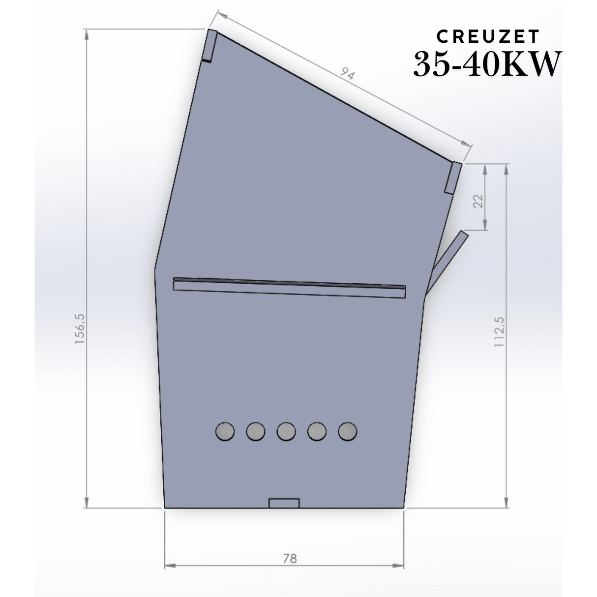 Creuzet Centrala Peleti Inox 3mm 20 - 40KW | compatibil cu Fornello Koph Sonotec - BUZ.RO