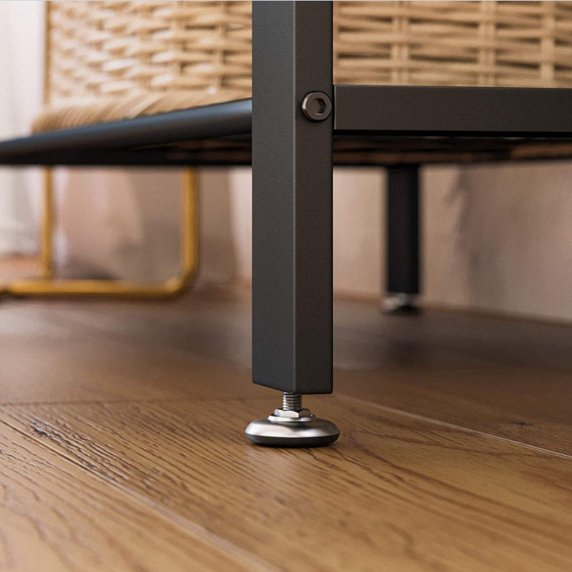 Cuier haine cu suport pantofi, 9 agatatori, 2 rafturi si bancuta, maro, 183x77 cm