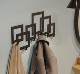 Cuier hol,baie,linving, de perete, metalic, cu 6 agatatoare,25x50cm - BUZ.RO