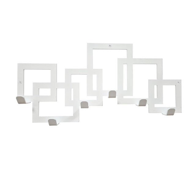 Cuier hol,baie,linving, de perete, metalic, cu 6 agatatoare,25x50cm - BUZ.RO