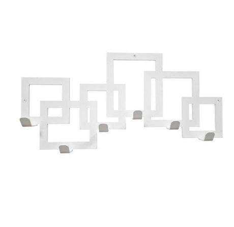 Cuier hol,baie,linving, de perete, metalic, cu 6 agatatoare,25x50cm - BUZ.RO