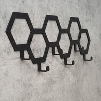 Cuier hol/baie/sufragerie , de Perete Metalic Negru Tip Fagure – Modern