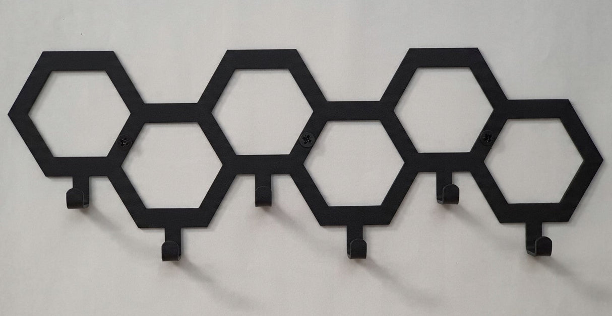 Cuier hol/baie/sufragerie , de Perete Metalic Negru Tip Fagure – Modern - BUZ.RO