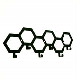 Cuier hol/baie/sufragerie , de Perete Metalic Negru Tip Fagure – Modern - BUZ.RO