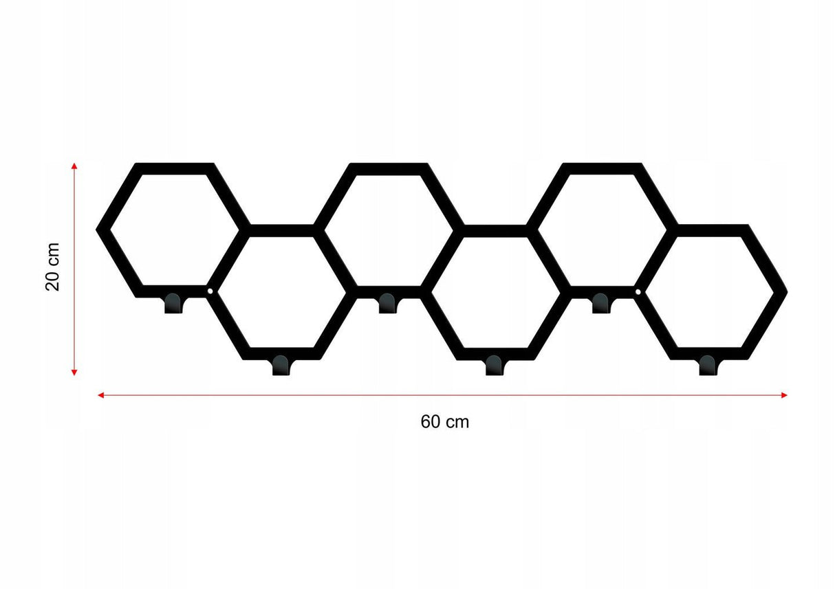 Cuier hol/baie/sufragerie , de Perete Metalic Negru Tip Fagure – Modern - BUZ.RO