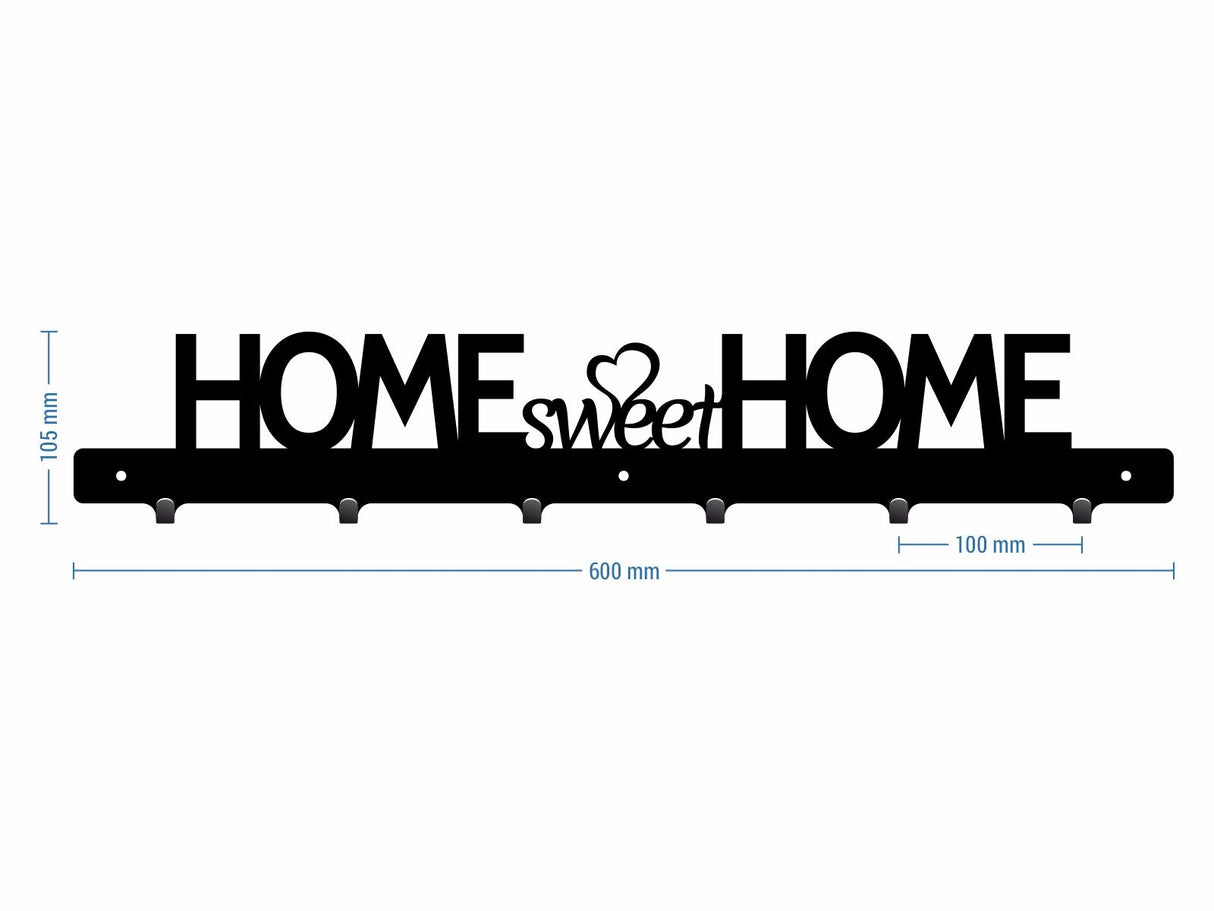 Cuier hol/baie/sufragerie , de Perete Metalic Negru Tip home sweet home– Modern - BUZ.RO