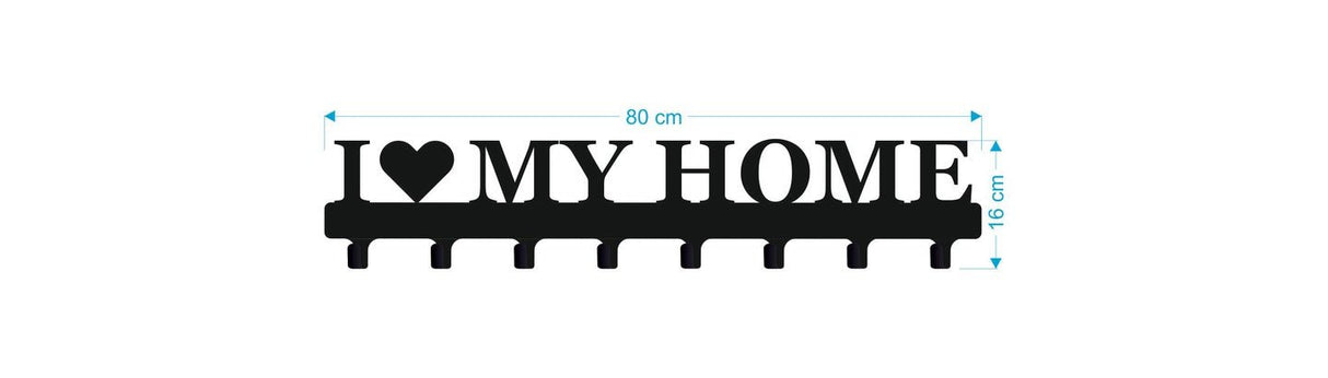 Cuier hol/baie/sufragerie , de Perete Metalic Negru Tip love my home– Modern - BUZ.RO