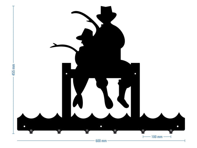 Cuier hol/baie/sufragerie , de Perete Metalic Negru Tip PESCAR– Modern - BUZ.RO