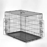 Cusca pentru animale de companie, metal, plastic, pliabila, negru, 107x68,5x77 cm