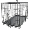 Cusca pentru animale de companie, metal, plastic, pliabila, negru, 107x68,5x77 cm - BUZ.RO