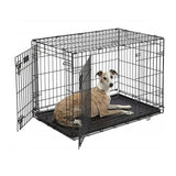 Cusca pentru animale de companie, metal, plastic, pliabila, negru, 107x68,5x77 cm - BUZ.RO