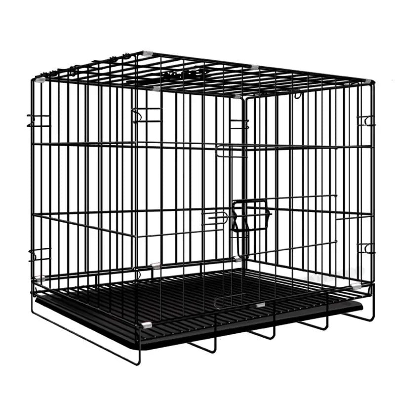 Cusca pentru animale de companie, metal, plastic, pliabila, negru, 107x68,5x77 cm - BUZ.RO