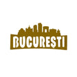 Decoraratiune perete metal, model Bucuresti, 24x50 cm, Auriu - BUZ.RO