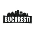 Decoraratiune perete metal, model Bucuresti, 24x50 cm, Negru - BUZ.RO