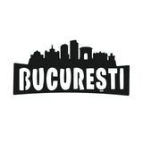 Decoraratiune perete metal, model Bucuresti, 24x50 cm, Negru - BUZ.RO