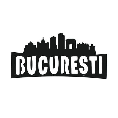 Decoraratiune perete metal, model Bucuresti, 24x50 cm, Negru - BUZ.RO