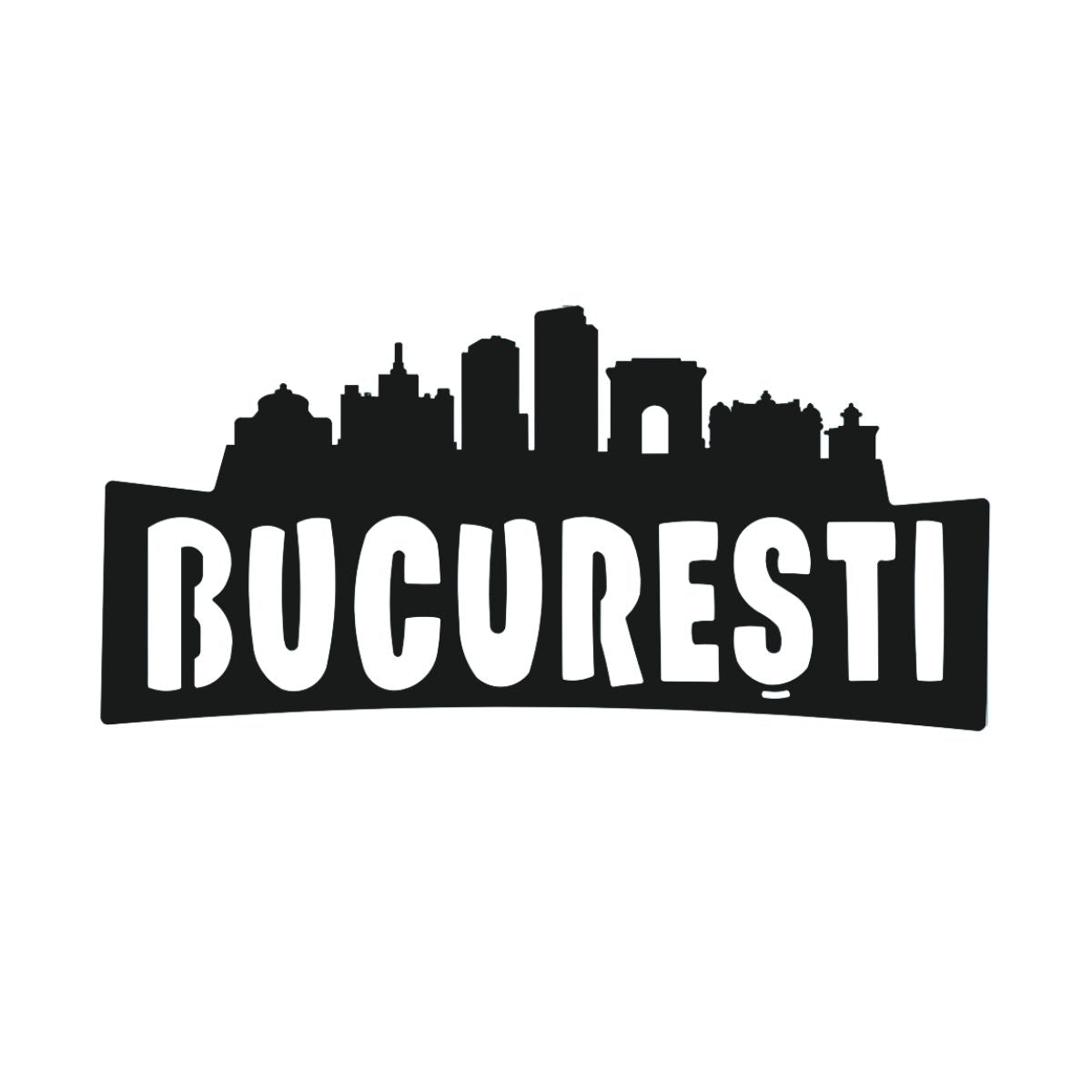 Decoraratiune perete metal, model Bucuresti, 24x50 cm, Negru