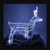 Decoratiune Craciun, luminoasa pentru interior / exterior, ren luminos cu cap rotativ, lumina alb rece - BUZ.RO