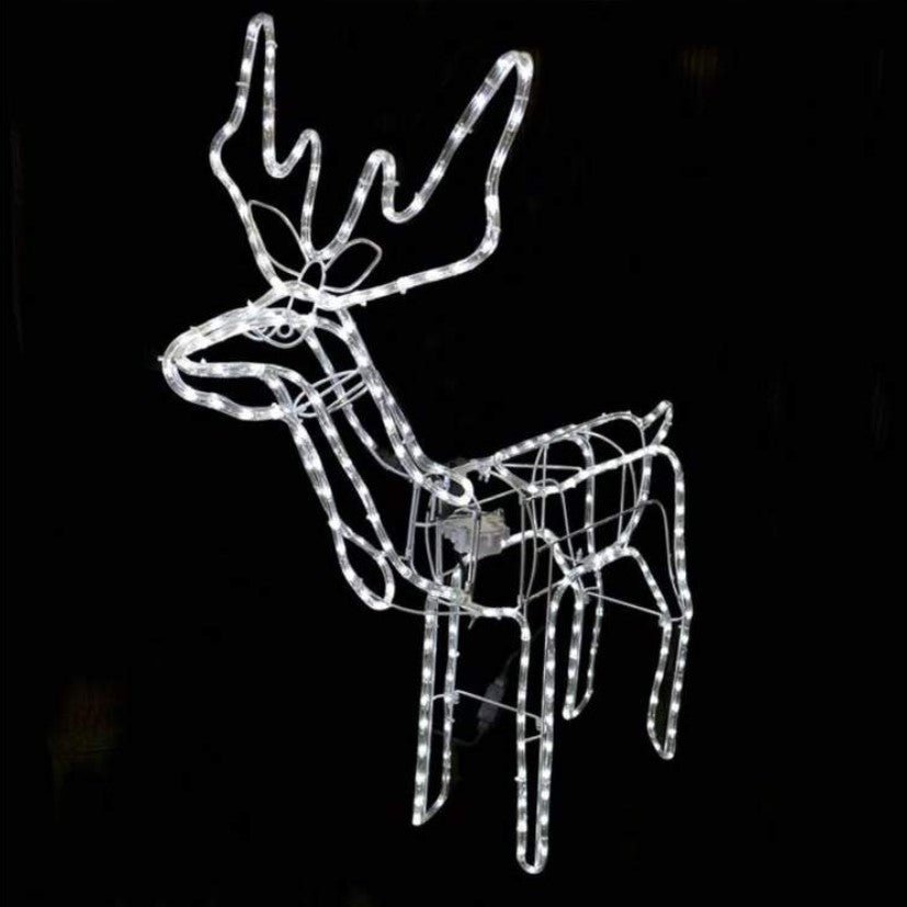 Decoratiune Craciun, luminoasa pentru interior / exterior, ren luminos cu cap rotativ, lumina alb rece - BUZ.RO