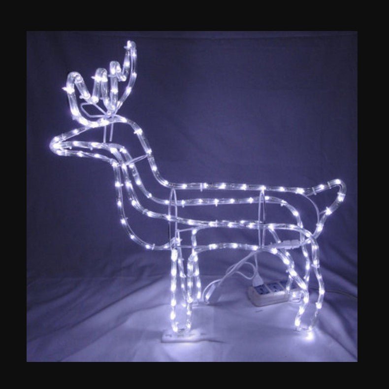 Decoratiune Craciun, luminoasa pentru interior / exterior, ren luminos cu cap rotativ, lumina alb rece - BUZ.RO