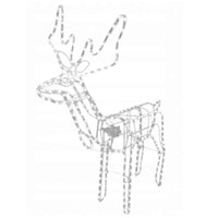 Decoratiune Craciun, luminoasa pentru interior / exterior, ren luminos cu cap rotativ, lumina alb rece