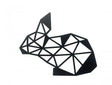 Decoratiune de perete din metal, 31,5 x 42,5 cm, model iepuras, negru - BUZ.RO
