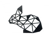 Decoratiune de perete din metal, 31,5 x 42,5 cm, model iepuras, negru - BUZ.RO