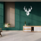 Decoratiune perete metal, 48.5x59.6 cm, model Cerb, alb