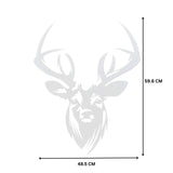 Decoratiune perete metal, 48.5x59.6 cm, model Cerb, alb