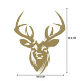Decoratiune perete metal, 48.5x59.6 cm, model Cerb, auriu