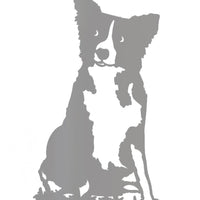 Decoratiune de perete din metal , model catel Micky, alb