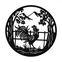 Decoratiune de perete din metal, model cocos, negru