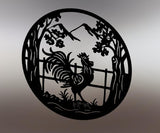 Decoratiune de perete din metal, model cocos, negru - BUZ.RO