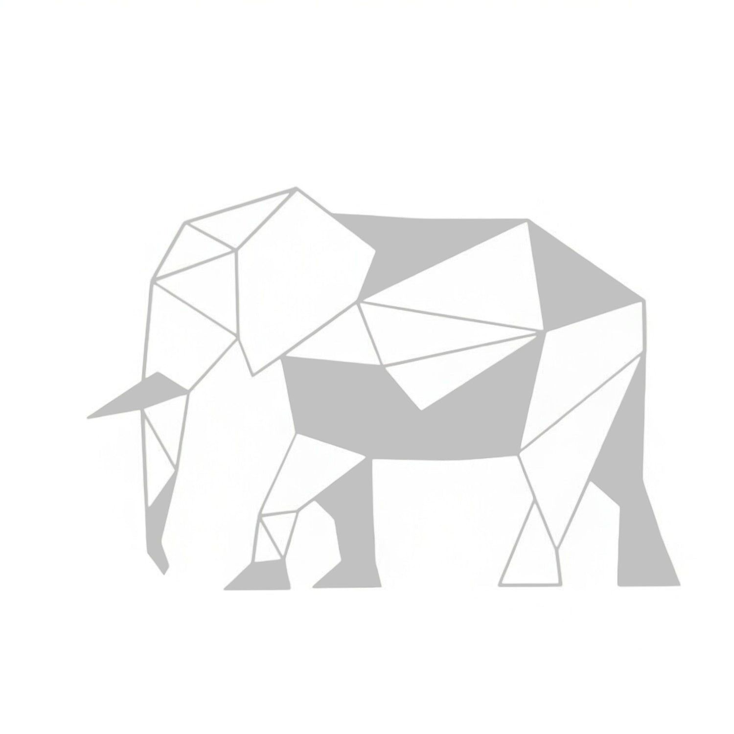 Decoratiune de perete living din metal, model elefant, 30.5x44.5 cm, alb