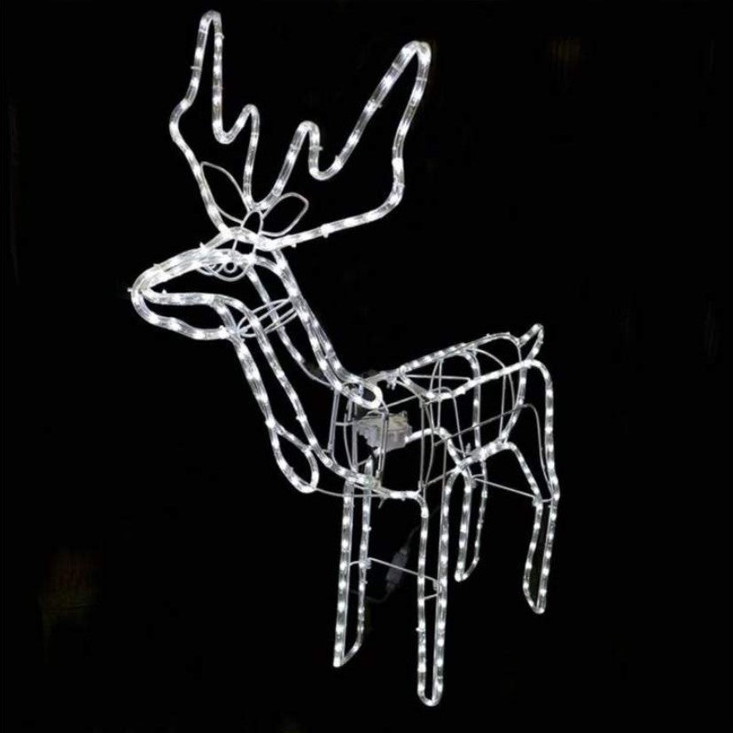 Decoratiune Craciun, luminoasa pentru interior / exterior, ren luminos cu cap rotativ, lumina alb rece