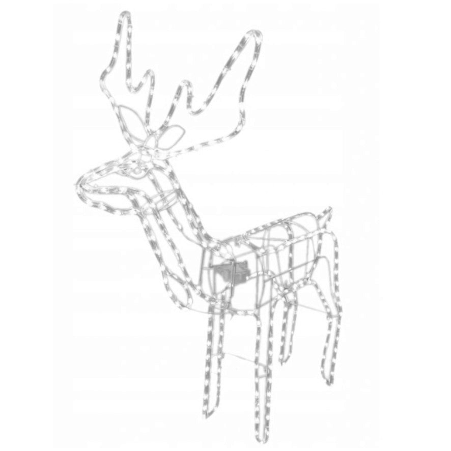 Decoratiune Craciun, luminoasa pentru interior / exterior, ren luminos cu cap rotativ, lumina alb rece