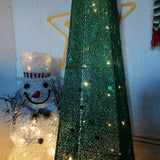 Decoratiune pentru Craciun, brad verde, luminos, cu stea in varf, instalatie LED, 182 cm