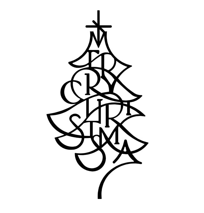 Decoratiune perete din metal Craciun , model bradut minimalist