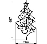 Decoratiune perete din metal Craciun , model bradut minimalist