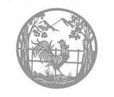 Decoratiune perete din metal , model cocos alb - BUZ.RO