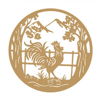 Decoratiune perete din metal , model cocos auriu