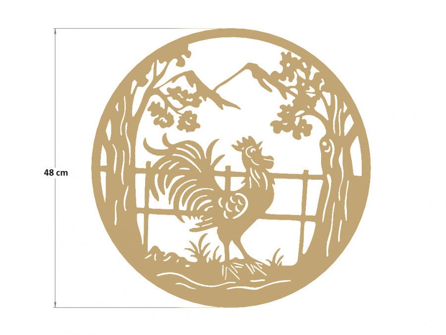 Decoratiune perete din metal , model cocos auriu - BUZ.RO