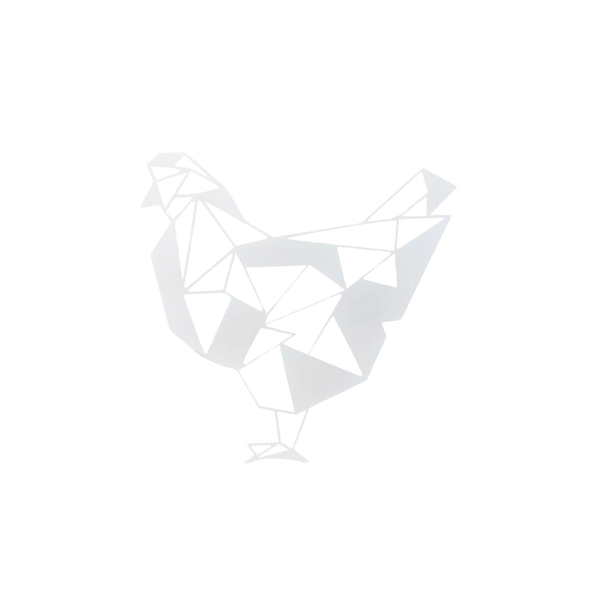 Decoratiune perete metal , model Chicken, 33.7x34.7 cm, alb