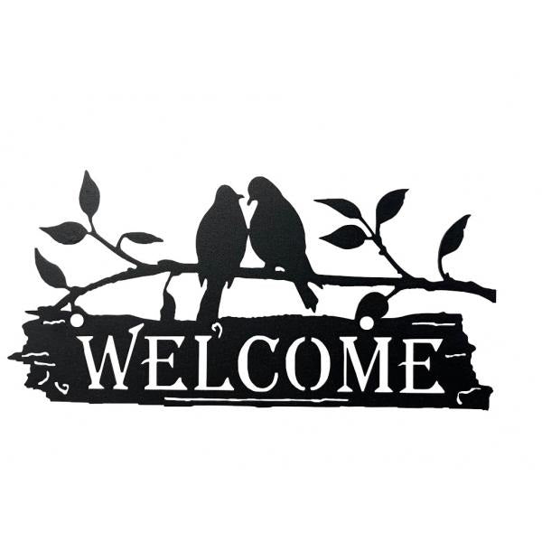 Decoratiune perete metal, WELCOME, 29.9x 14.7 cm