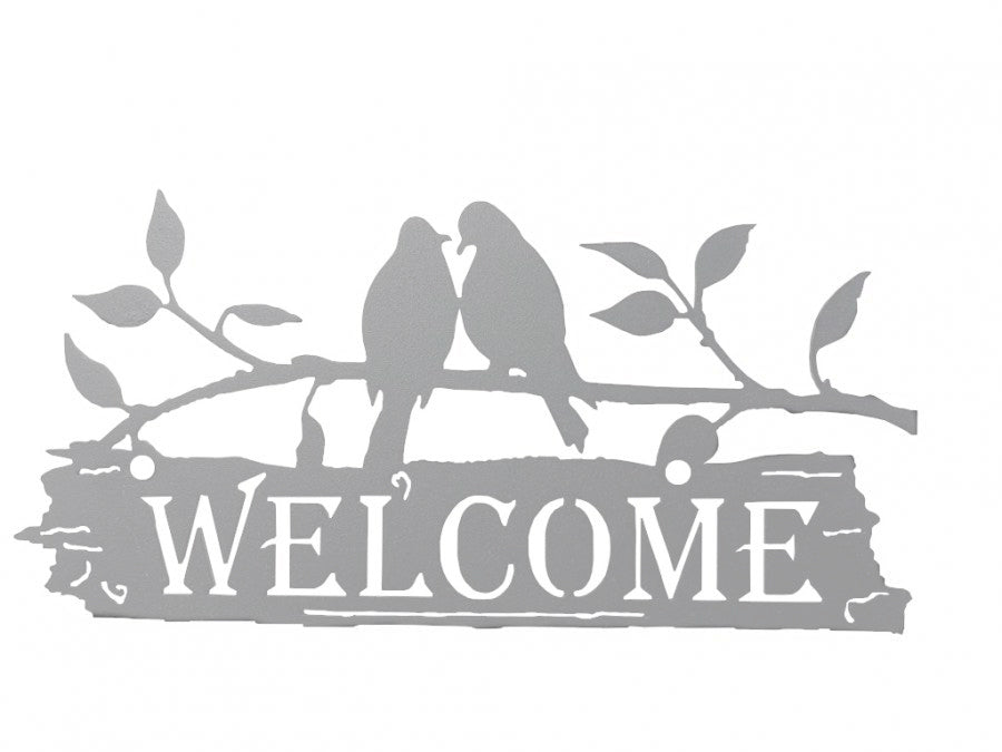 Decoratiune perete metal, WELCOME, 29.9x 14.7 cm