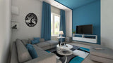 Decoratiune perete living din metal, copacul vietii - BUZ.RO