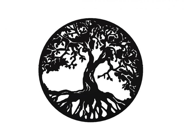 Decoratiune perete living din metal , copacul vietii 75x75 - BUZ.RO