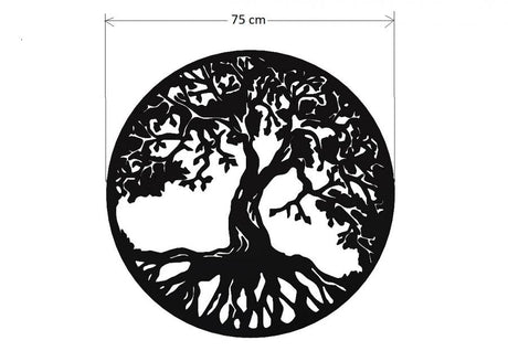 Decoratiune perete living din metal , copacul vietii 75x75