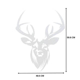 Decoratiune perete metal, 48.5x59.6 cm, model Cerb, alb - BUZ.RO