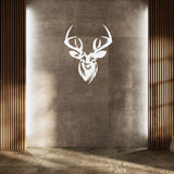 Decoratiune perete metal, 48.5x59.6 cm, model Cerb, alb - BUZ.RO